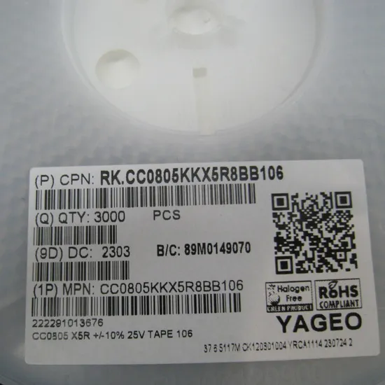 Cc0805kkx5r8bb106 Ceramic Capacitors Mlcc